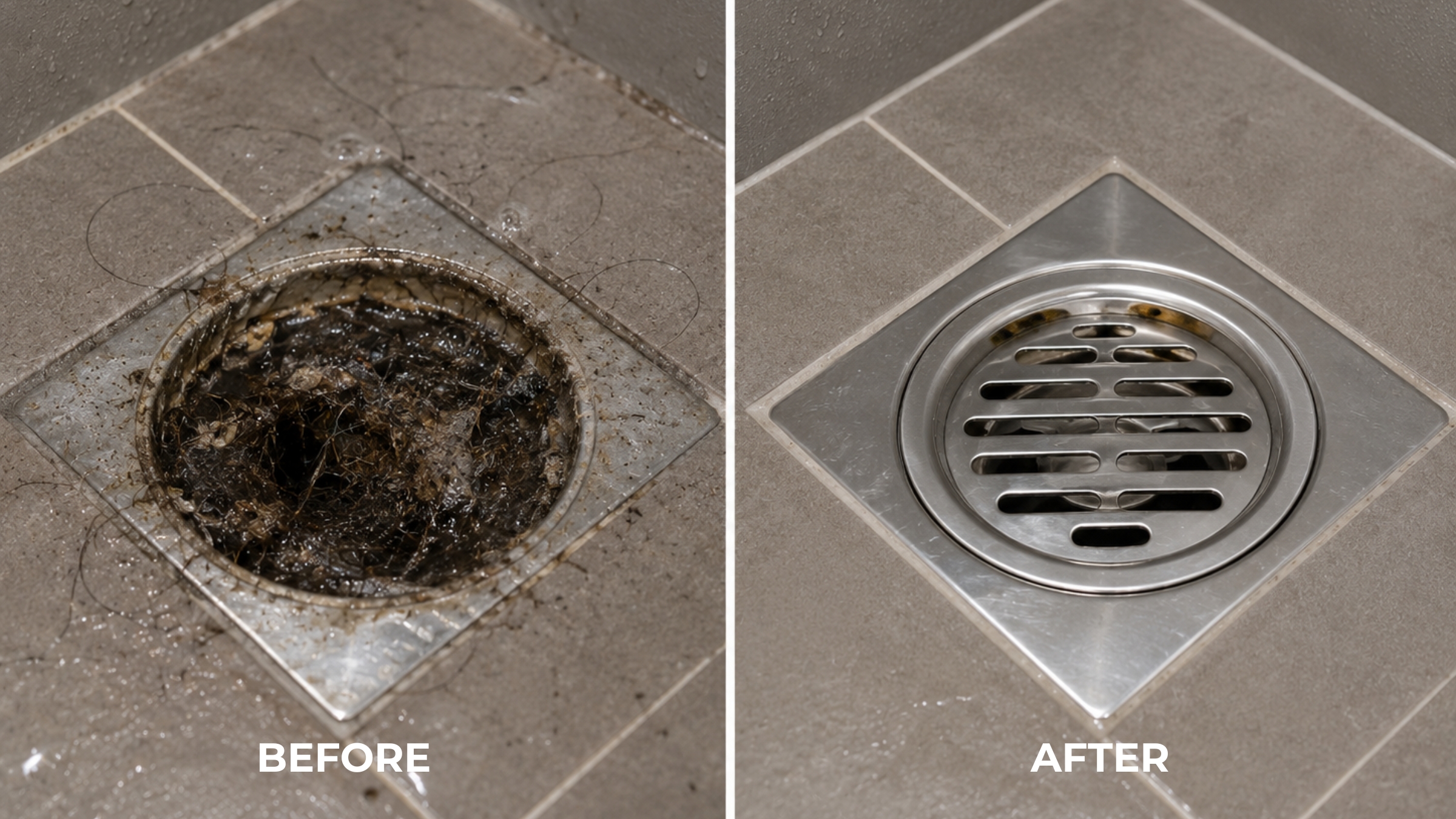 Cleared and flowing drain after repair