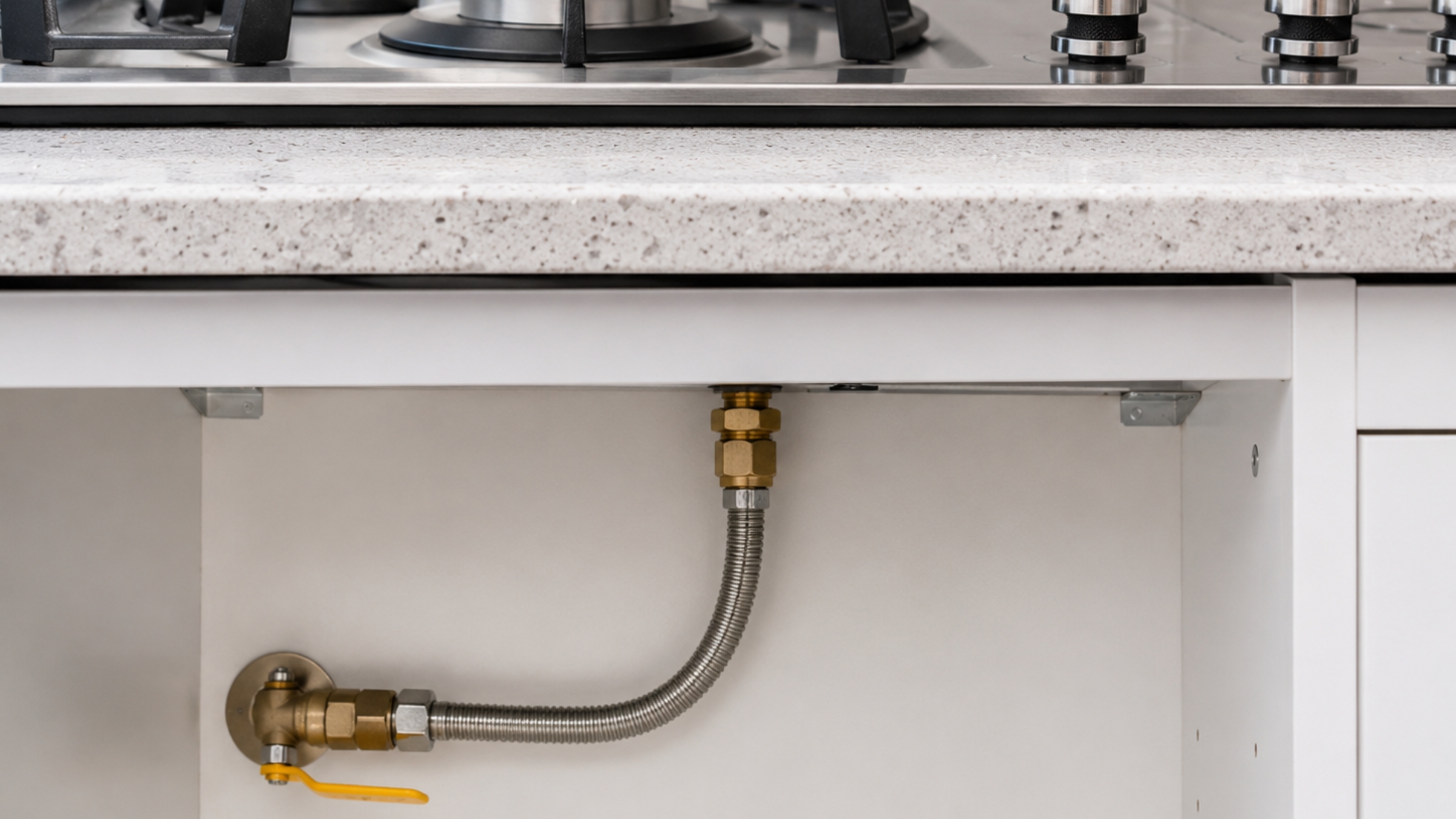 Gas cooktop connection completed