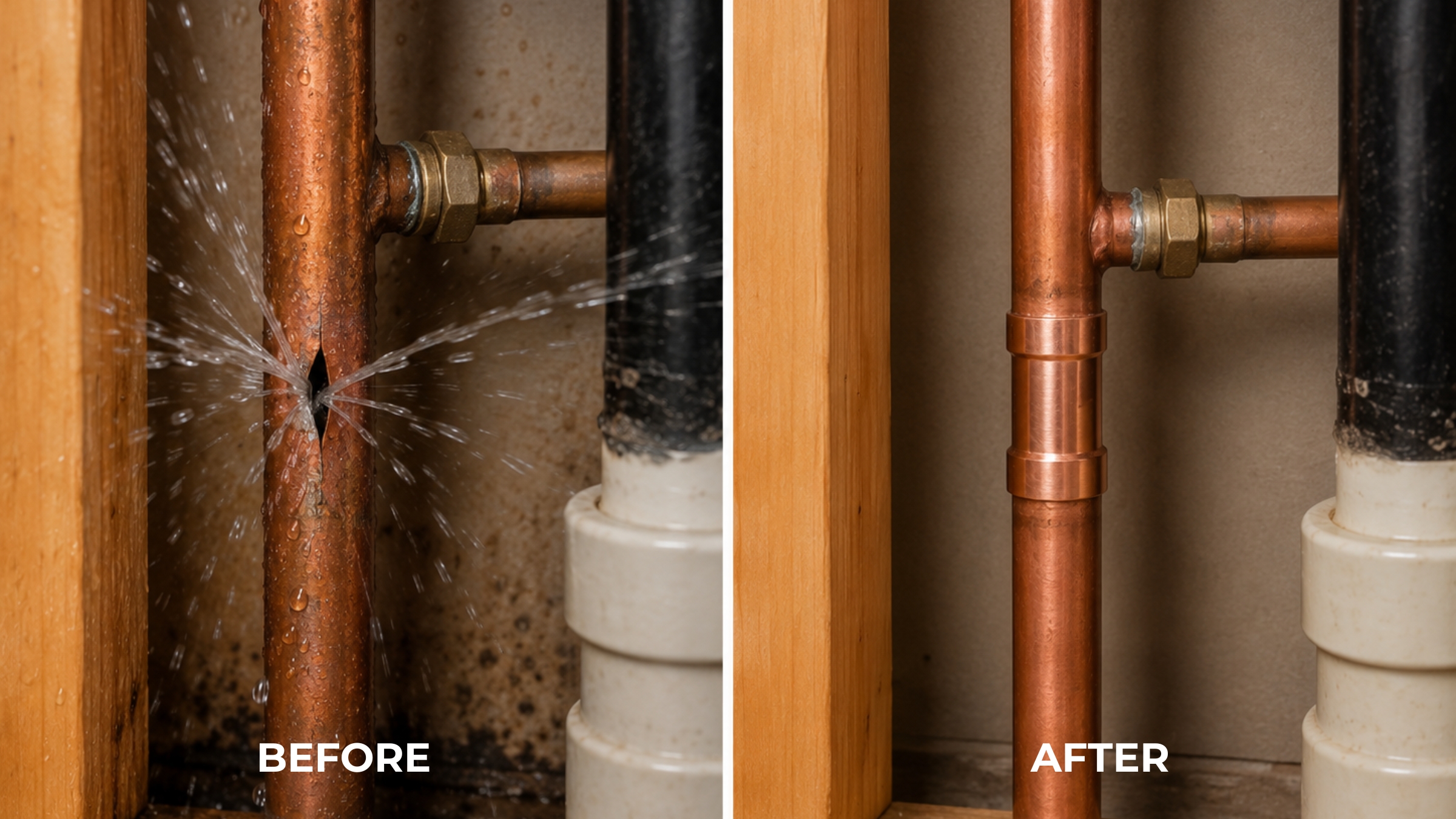 Repaired pipework completed