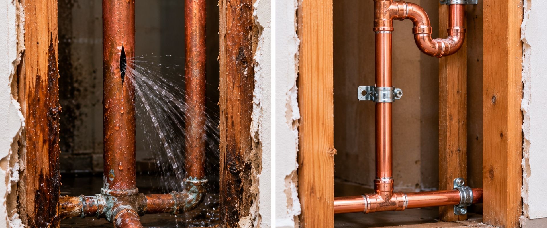 Completed burst pipe repair by a Canberra plumber